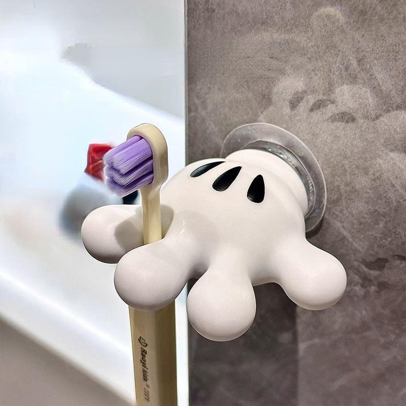 Cartoon Palm Bathroom Toothbrush Suction Cup Ledge Hanger Rack Storage
