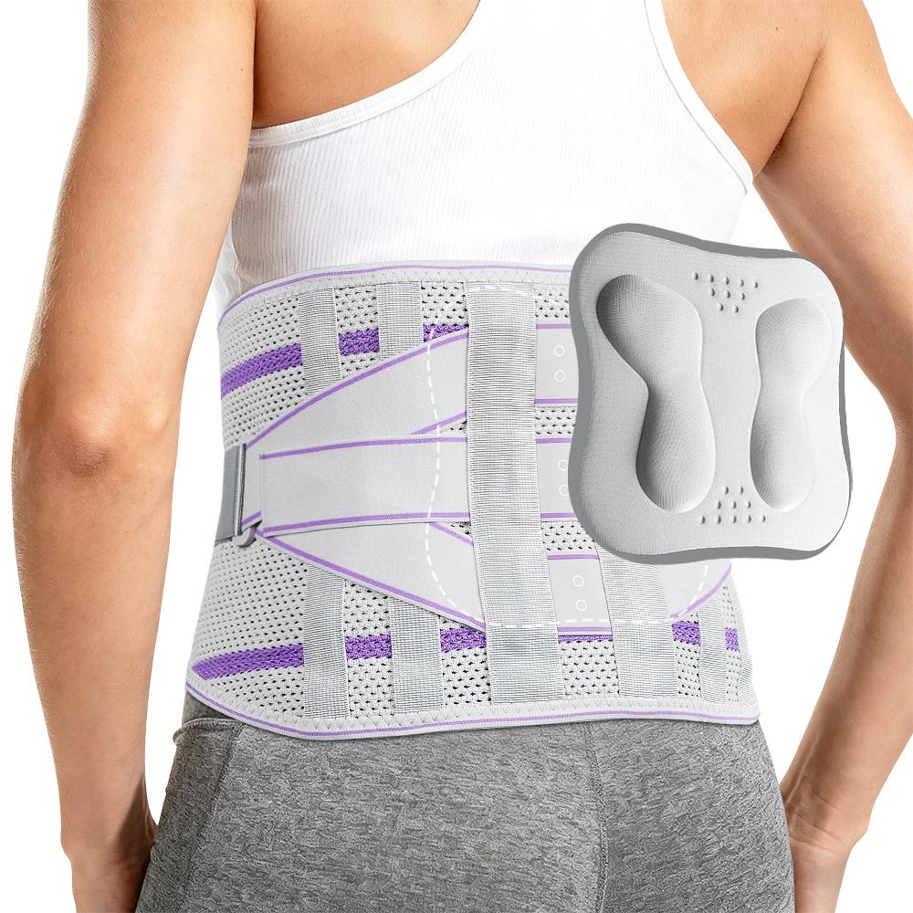 8 X Metal Powerful Lumbar Support With 3D Pad, Support Belt For Men Women, Breathable Back Support Brace With Adjustable Strap