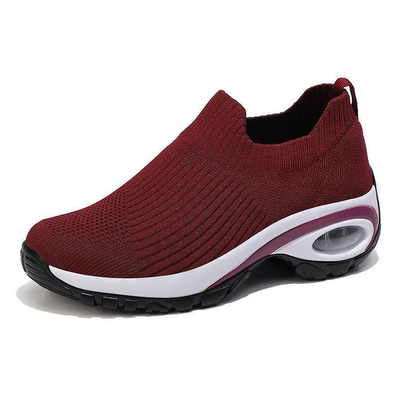 Air cushion women s shoes spring and summer fly-woven mesh rocking shoes women s platform shoes large size socks shoes women 35