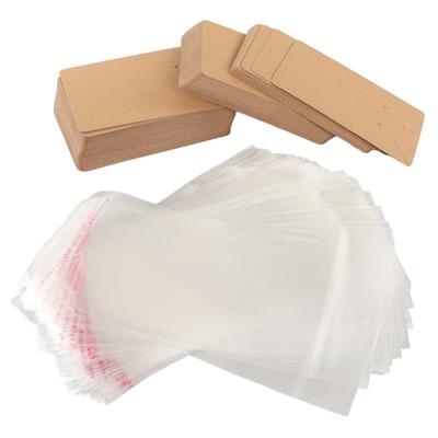 100pcs Kraft Paper Jewelry Display Cards Transparent Bag Necklace Display Card  Earring Accessories