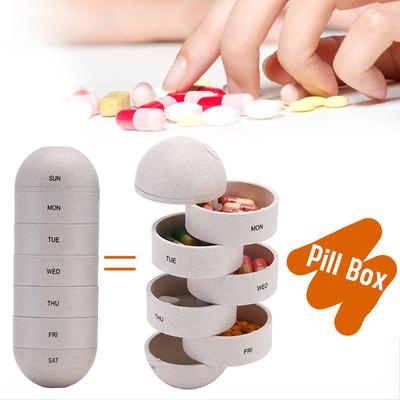Weekly Pill Organizer Box of Grain Fiber Pill Travel 7