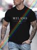 Milano Letter Print Cotton Oversized Men Short Sleeve Casual T Shirt Woman Clothing Tops  Summer Tees Fashion Streetwear