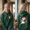 Cute Ghost Coffee Christmas Sweatshirt Santa Hat Gift Graphic Pullover Spooky Xmas Casual Loose Tops Men Hoodies Women