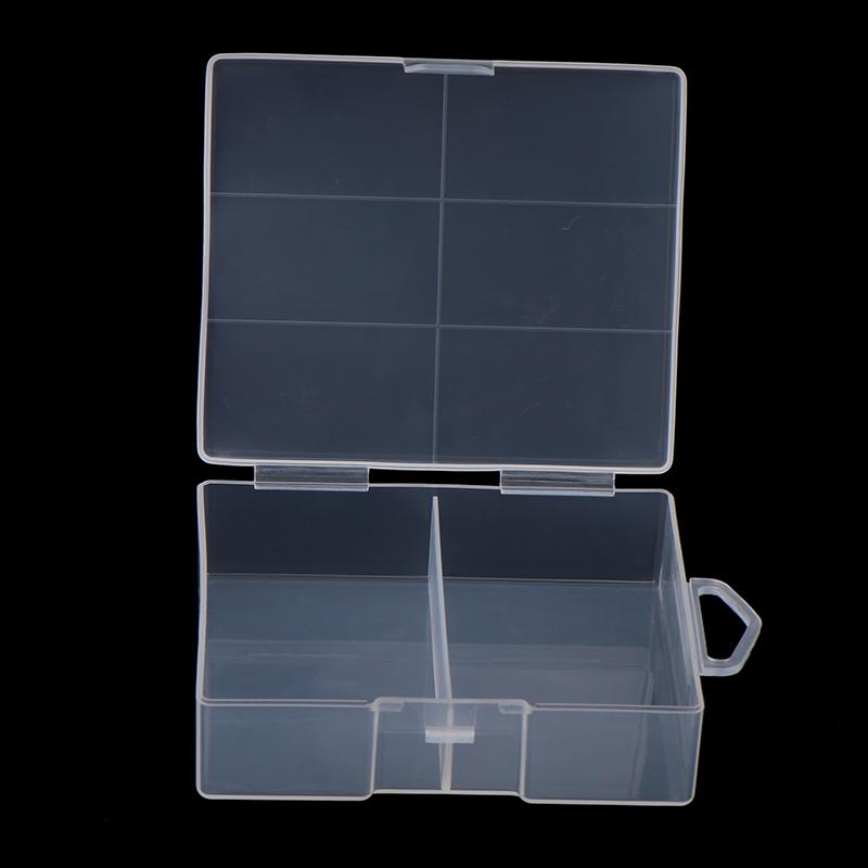 1Pc Transparent Battery Storage Box For Aa Batteries, Plastic Organizer With Hardware Accessories And Clear Divider With Cove