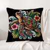 Hawaiian Turtle Cushion Cover Natural Linen Organic Fabric Double-Sided Printing Sofa Home Decor Gift Pillow Cover
