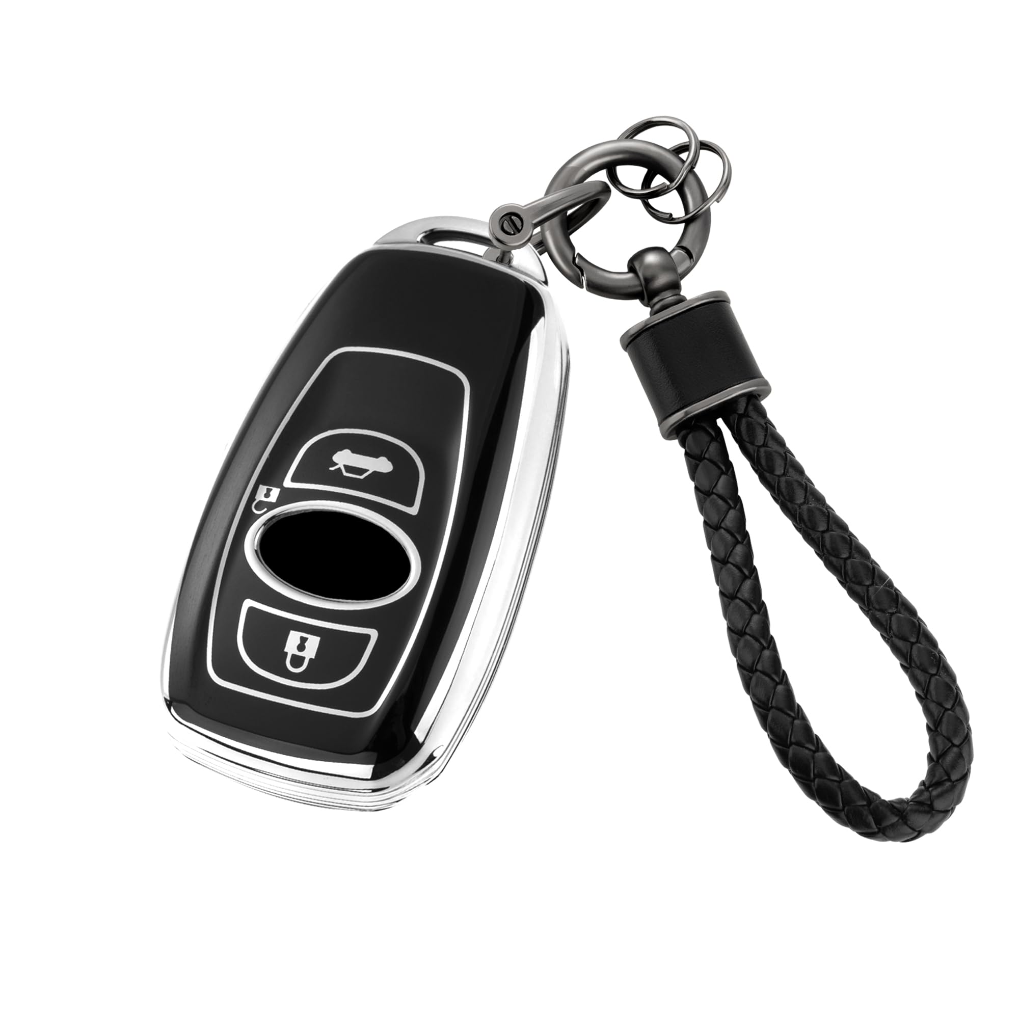 

[Unhoke] Crosstrek Key Case, Forester Key Cover, Revogue Impreza Smart Key Case, Premium TPU, Stain and Scratch Resistant, Silver Black серебряный