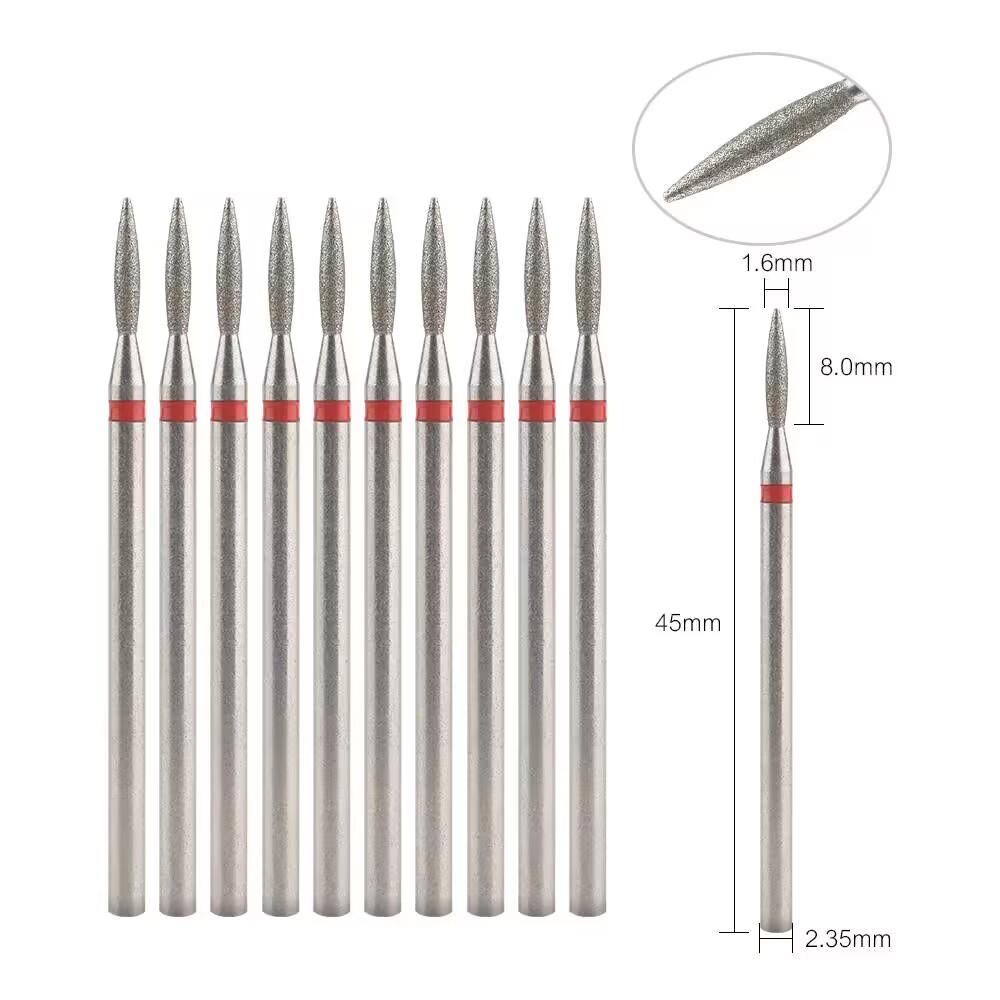 10 pezzi/s Punte per Fresa per Unghie Diamantate Fresa Pulisci Cuticole per Manicure Pedicure Frese Elettriche Punte Accessorio per Unghie