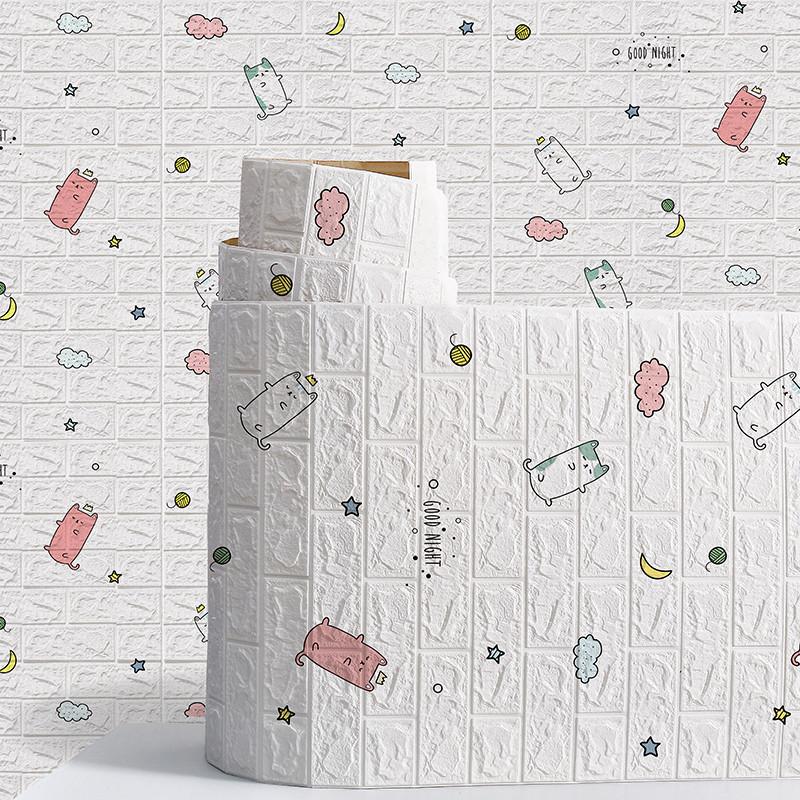 Soundproof Foam Wall Panels, Self-Adhesive XPE Cartoon Murals for Bedroom, Waterproof Noise Reducing Wallpaper