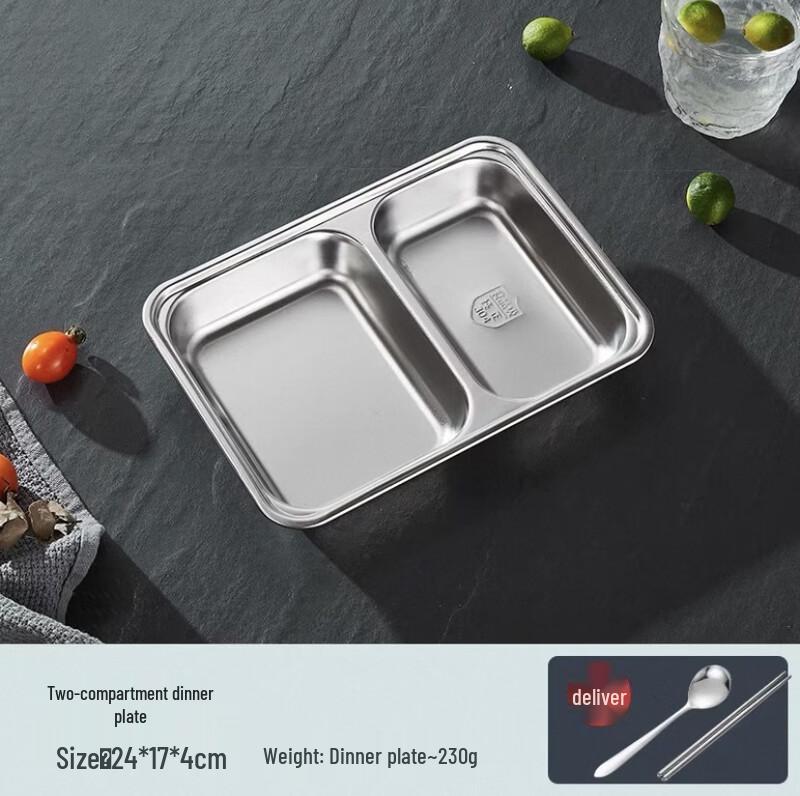 304 Stainless Steel Kids Divided Dinner Plate