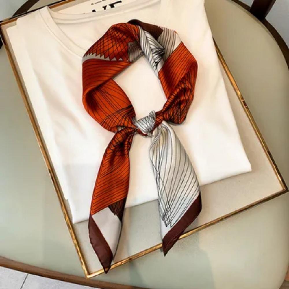 2025 Summer Luxury Brand Silk Scarf Square Women Shawls And Wraps Fashion Office Small Hair Neck Hijabs Foulard Scarves 70*70cm