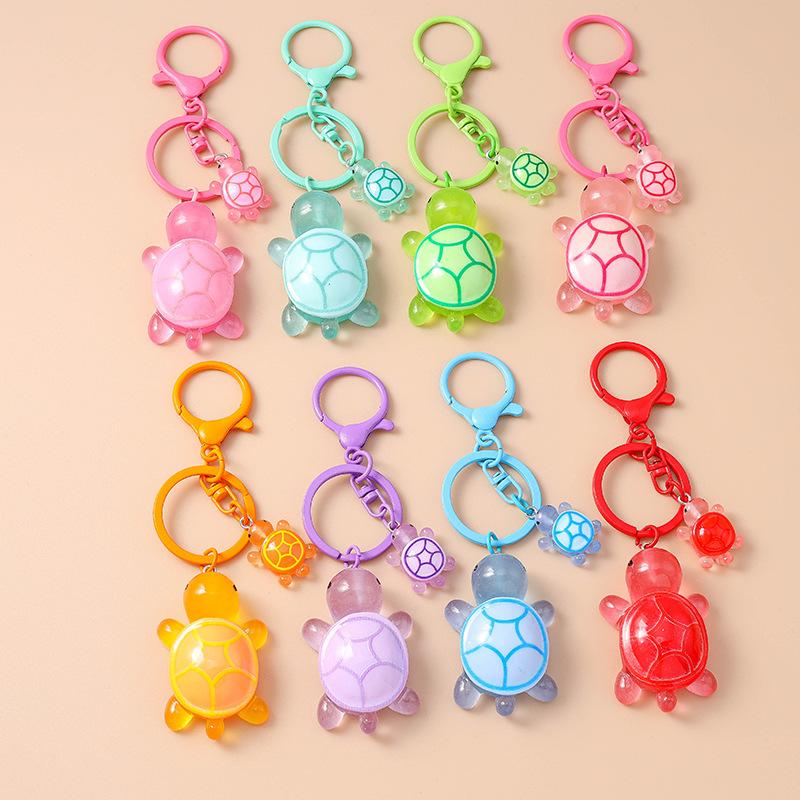Cartoon Colorful Resin Animal Turtle Keychain for Car Key Souvenir Gifts for Women Men Handbag Pendant Keyrings DIY Accessories