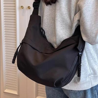 Nylon Hobos Umhängetaschen Solide Casual Zipper frauen Taschen 2024 Mode Hohe Kapazität Einfarbig Einzelnen Schulter Totes Tasche