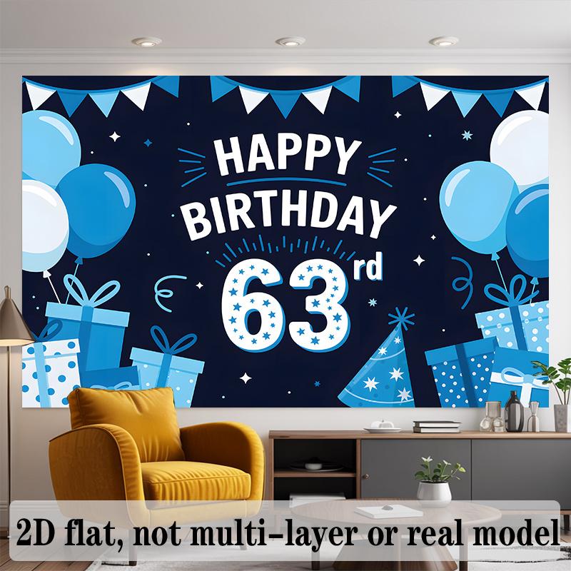 Party Backdrop Balloon Blue Flat Bunting Balloons Flags Hanging Hang Celebration Photo Booth Birthday Party Decor
