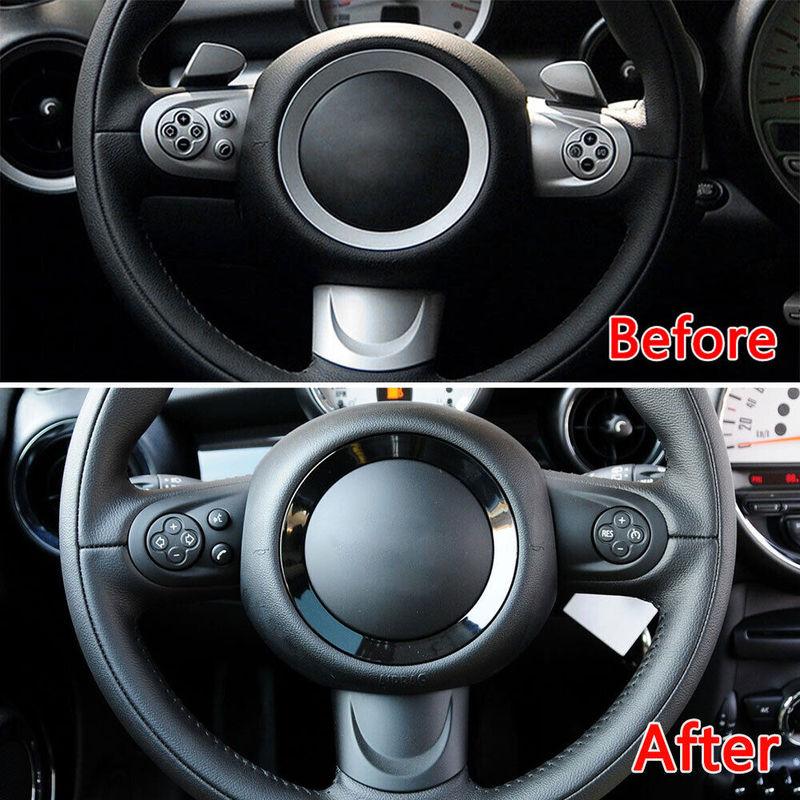 Car Multifunction Steering Wheel Volume Button Cover Cruise Control Plate Switch Trim For BMW MINI Cooper R55 R56-R61 2007-2014
