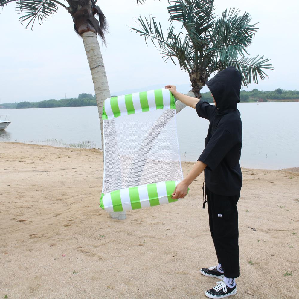 Inflatable PVC Mesh Hammock Recliner – Foldable Floating Swim Bed with Backrest