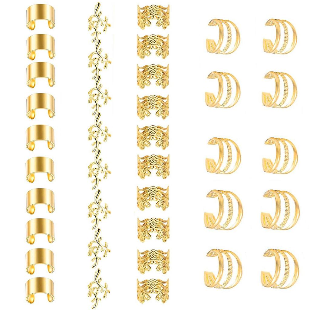 Golden Ethnic Hair Beads Loose Coil Hair Jewelry For Braid Hair Rings Dreadlock Bead Braid Rings Hair Clip Braid Clip