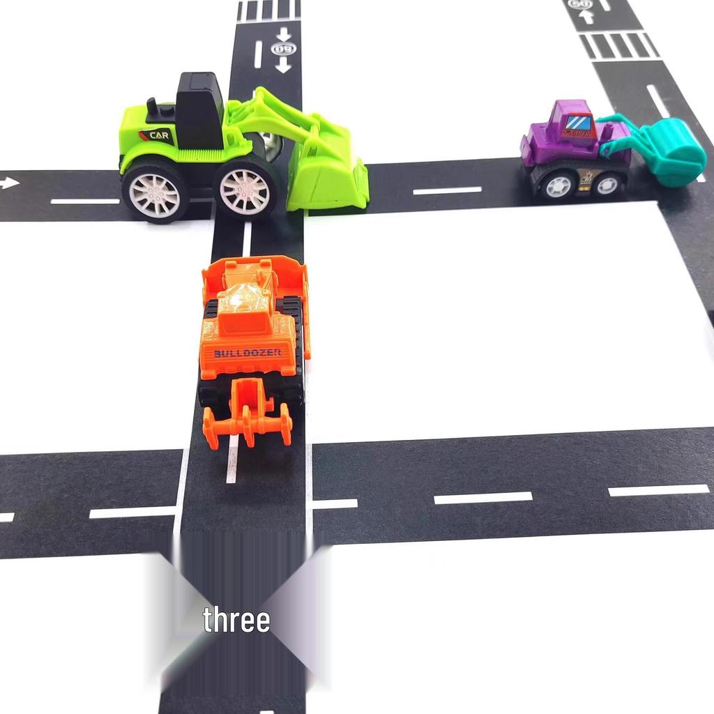 DIY Kindergarten Track Car Toy with Traffic Stickers