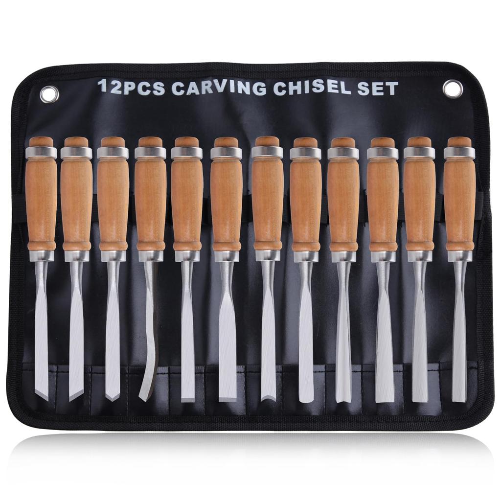 LEONTOOL Wood Carving Chisel Professional Woodworking Woodworking Hand Chisel Wood Carving Chisel Triangular Square Round Flat Excellent Carpentry