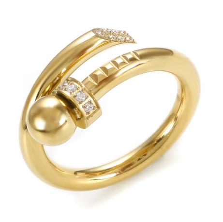 Glänzende Kristall High-End Anlaufgeschützte Mode Geometrische Offene Vergoldete Edelstahlringe für Damen Ehering Schmuck Geschenke