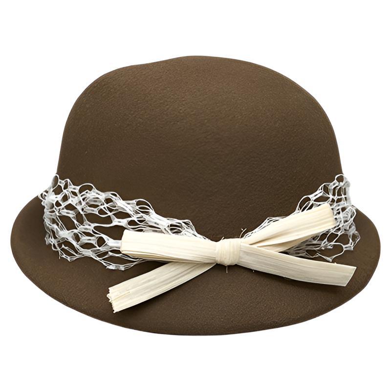 Celebrity Daughter Wind Black Lace Wool Hat Bow Beret Female Elegant Foreign Style Top Hat