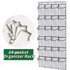 12/24 Pockets Over the Door Shoe Organizer Large Mesh Pockets With 4 Hooks Mesh Fabric Shoe Rack Storage Bag For Bedroom