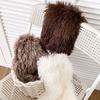 Rainbow Plush Leg Warmer for Trendy Party Costume Colorful Furry Fuzzy Boot Covers Leg Gaiters Footless Socks Streetwear