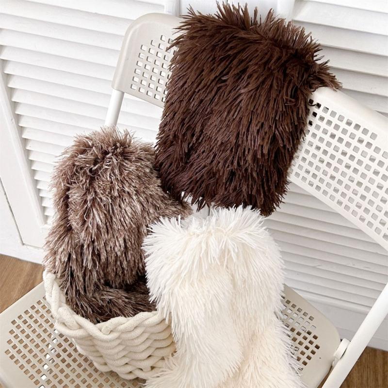 Rainbow Plush Leg Warmer for Trendy Party Costume Colorful Furry Fuzzy Boot Covers Leg Gaiters Footless Socks Streetwear