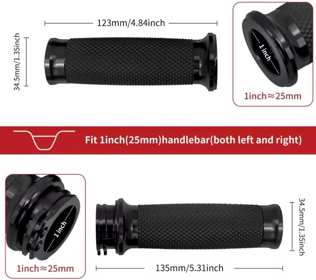 Deepa Ribusu Harley Handle Grip, American, 1 Inch, Vulcan, Sted, Shadow, Magna, Rebble, Magna, Bluebird, Intruder, Etc. Compatible Product