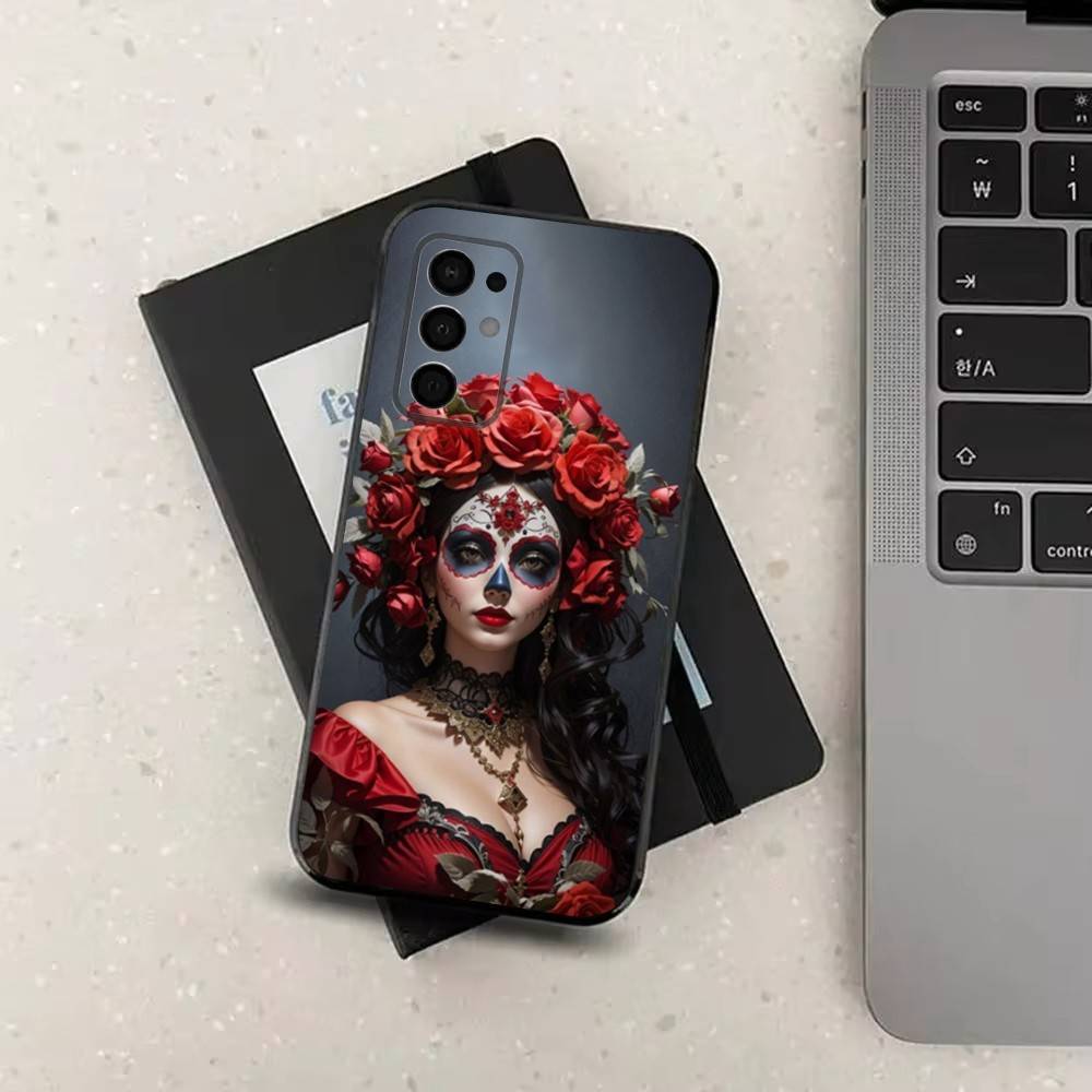 

Catrina Skull Girl Mexican Case For Samsung Galaxy A73,72,41,J7,22,Note,31,8,9,52,71,53,32,Soft Black Silicone Cover SamsungA32 5G