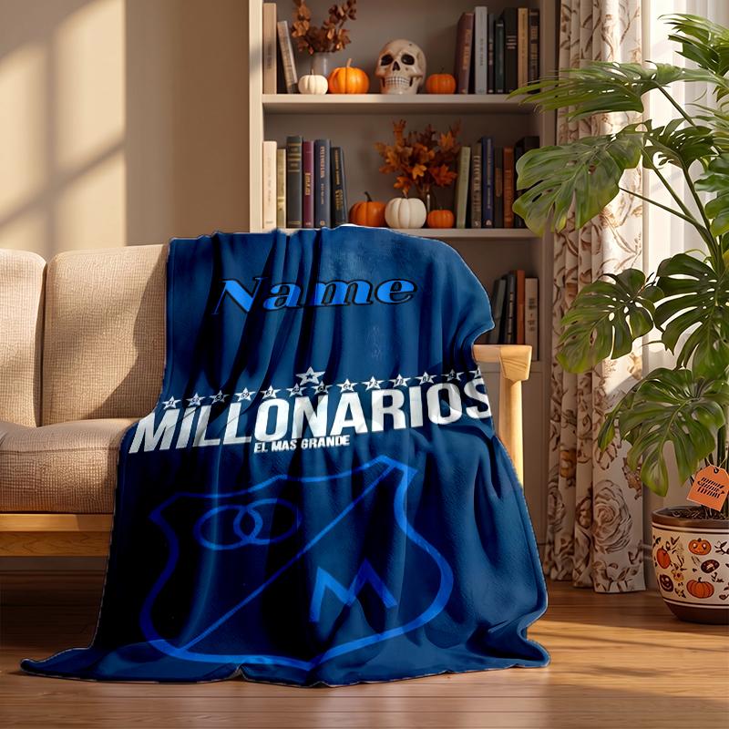 Millonarios FC Custom Flannel Blankets Soft Warm Cozy Throws for Home Decor Holiday Gifts