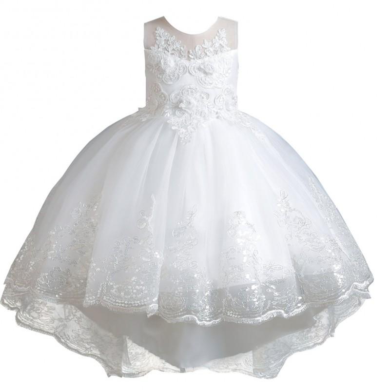 Girls Princess Tulle Dress Sleeveless Pageant Gown Piano Performance Wedding Party