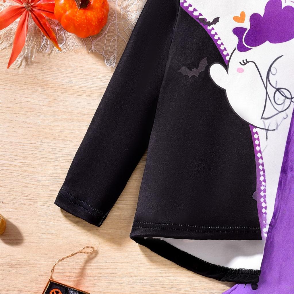 Kids Halloween Long Sleeve Cartoon Cute Outfit Set