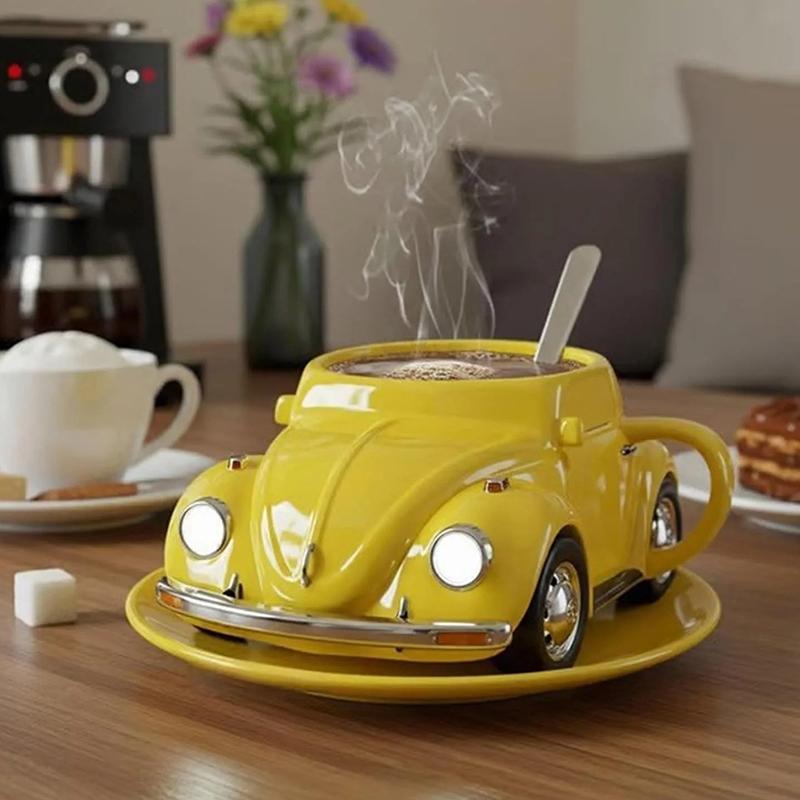 Creative Funny Beetle Shaped Coffee Mug Unique Handmade Beetle-Shaped Coffee Cup Novelty Car-Shaped Tea Cup