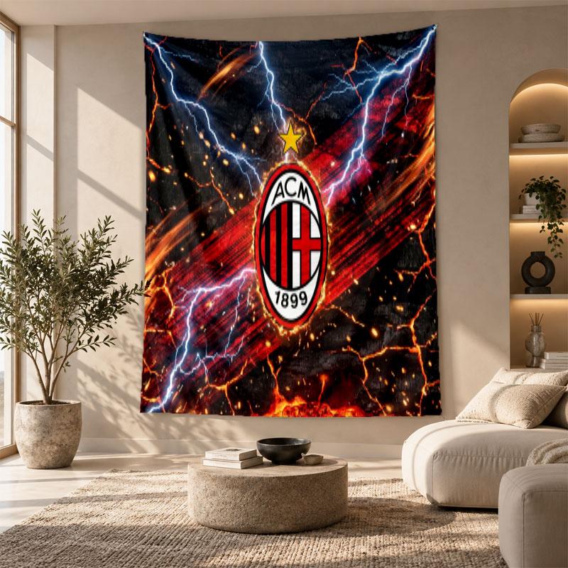 Decorative Tapestry,AC Milan Printed Wall Art, Lightweight Wall Hanging For Bedroom Background