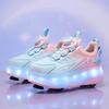 TUINANLE Barns Fritidssneakers Mellan Till Student Utomhus Led Fyrhjuliga Rullskridskor Självlysande Sneakers Skateboard USB-laddning