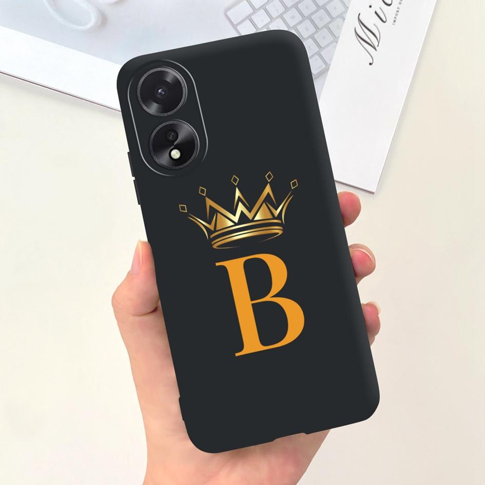 For OPPO A38 4G Case Cute Crown Letters Shockproof Silicone Soft Phone Back Cover For OPPO A18 Funda OPPOA38 A 38 CPH2579 Bumper