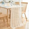Colorful Vintage Table Runners Seersucker 300cm Cheesecloth Table Setting Multi-color Semi-Transparent Gauze Tablecloth Birthday