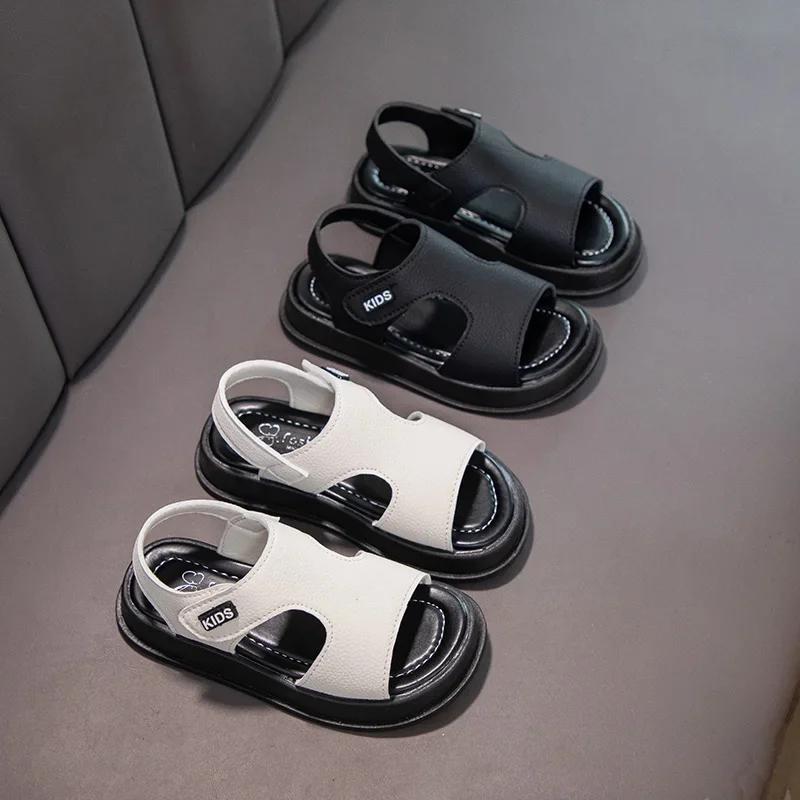 Beach Shoes Open Toes Non-slip Casual Sandals Handsome Soft Sole Summer New Children Fashion Shoes Hook&loop Trend