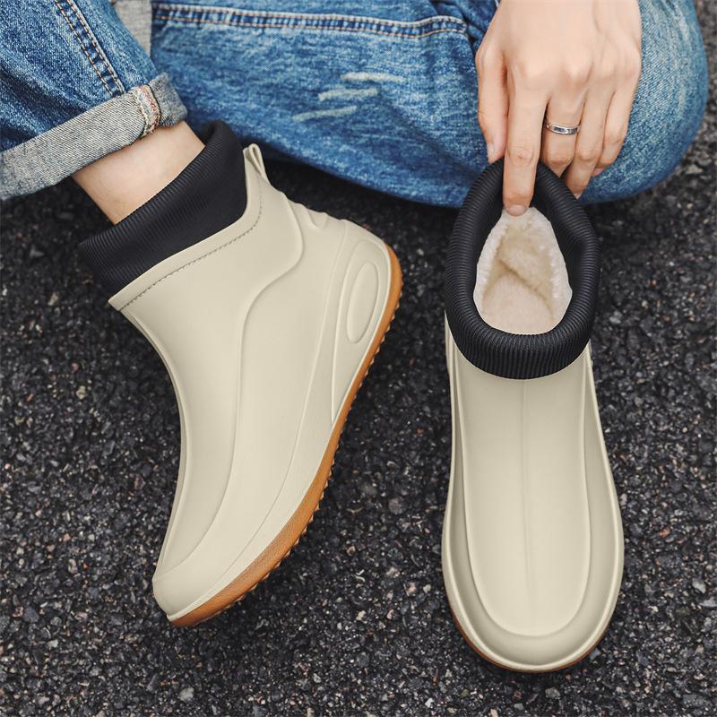 Fashion rain shoes men s short waterproof shoes non-slip rain shoes men s rain boots fishing shoes 39