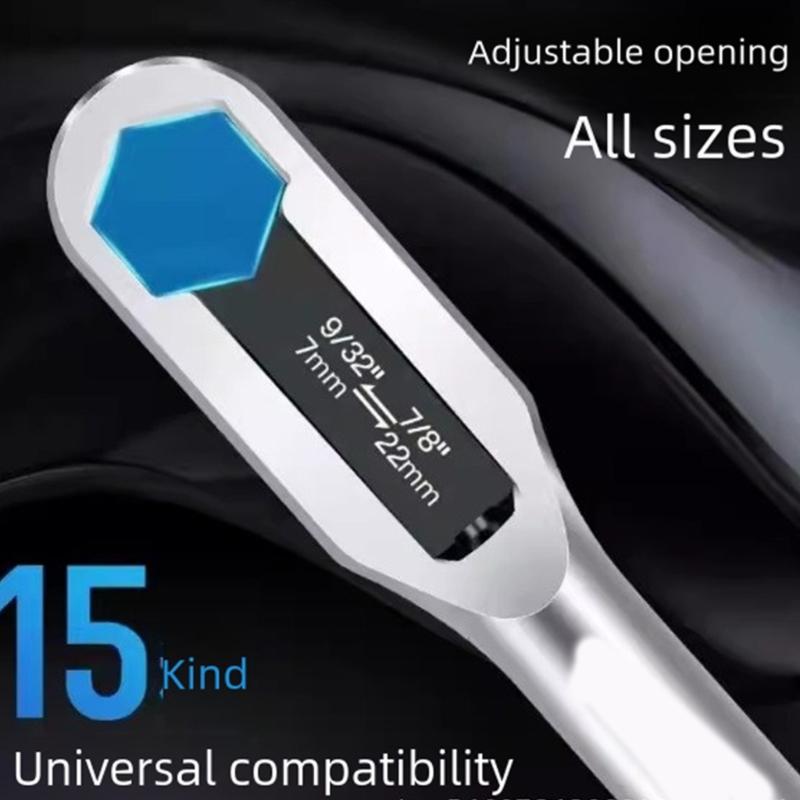 Adjustable Double Head Blossom Wrench 7-22mm SelfTightening Spanner For Various Nut Bolts Durability Steel Ergonomic Handle