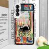 Retro Oil Painting Van-Gogh Flower Art Cat Phone Case for Samsung Galaxy S25 S24 S23 Ultra S22 Plus S21 FE 5G Clear Cover Fundas