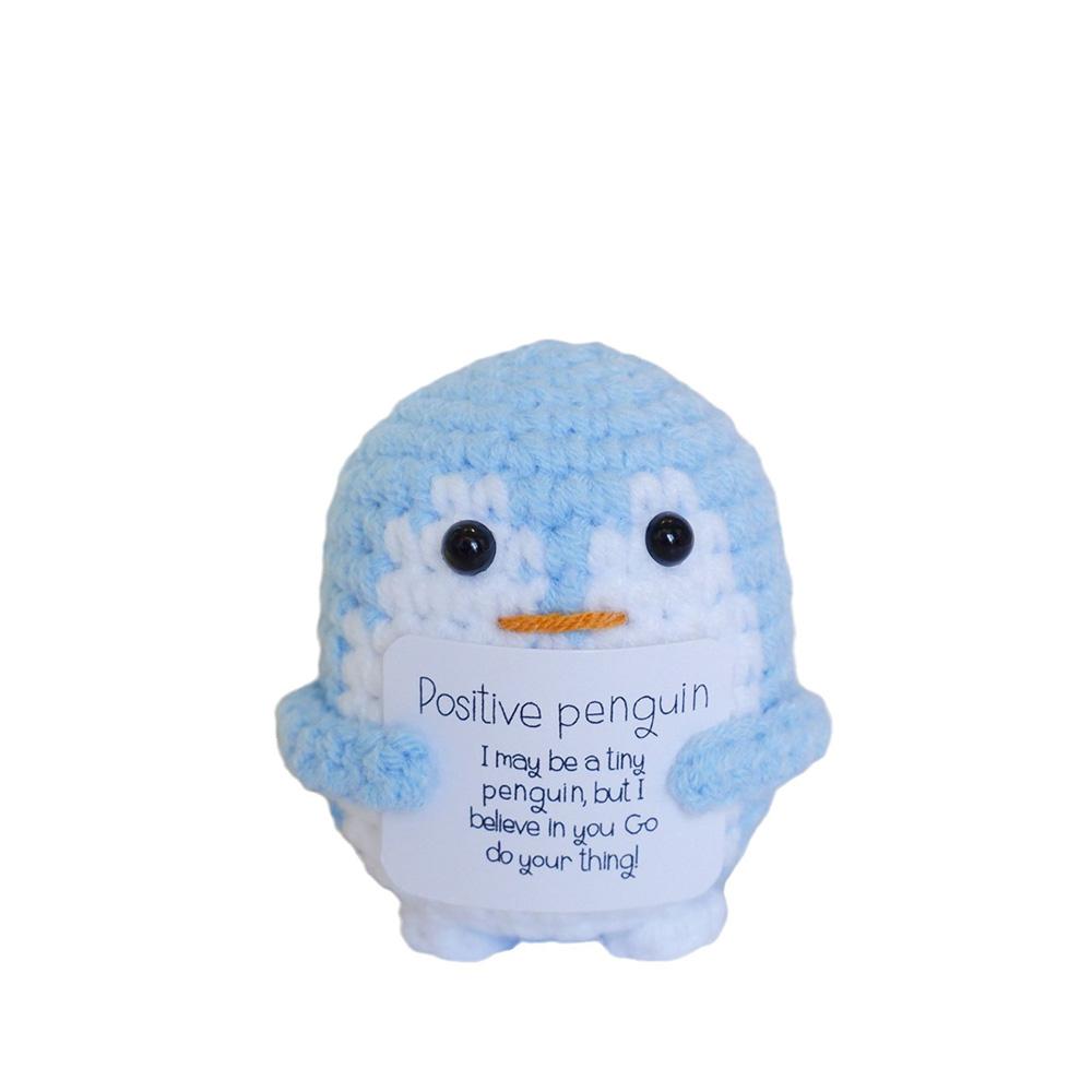 New Crochet Flower Penguin Doll Decoration Desk Accessories Kawaii Positive Energy Pengniu Doll Home Room Decor Christmas Gift