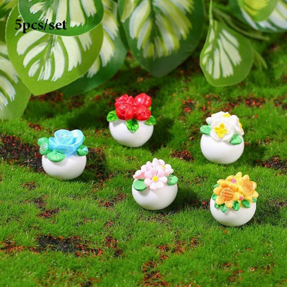 Mini Green Leaves Plant Pot Multistyles Bonsai Garden Home Model  Doll House Accessories