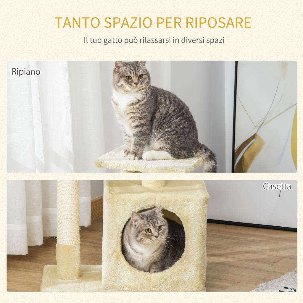 Cat Scratching Post with Kennel, 50x30x81.5cm