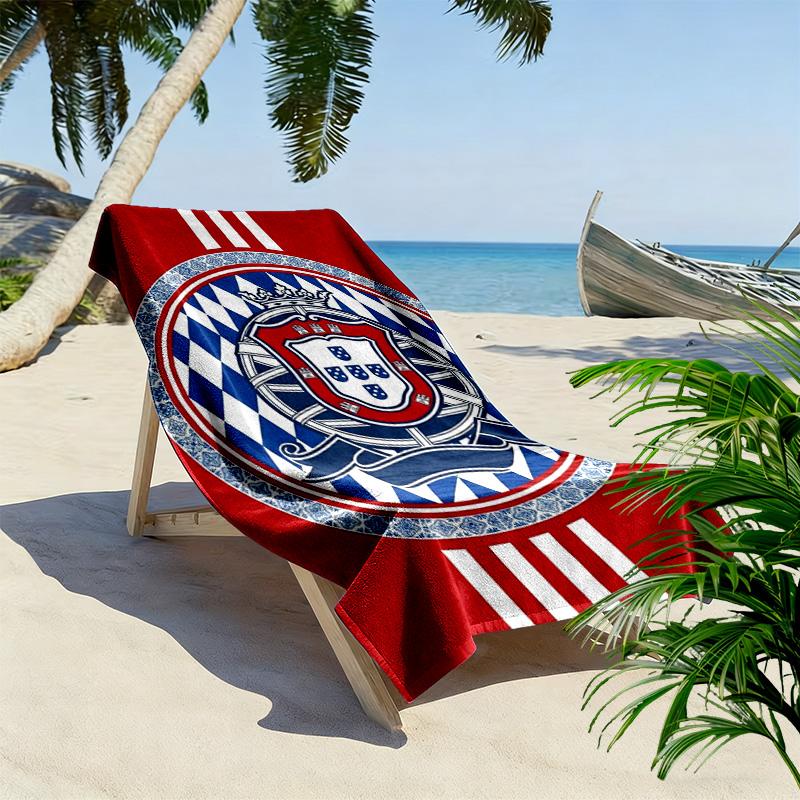 Portugal National Team Emblem Beach Towel Outdoor Camping Portable for Travel Quick-drying Swim Towel Absorbent Bath Towel Seaside Fashion