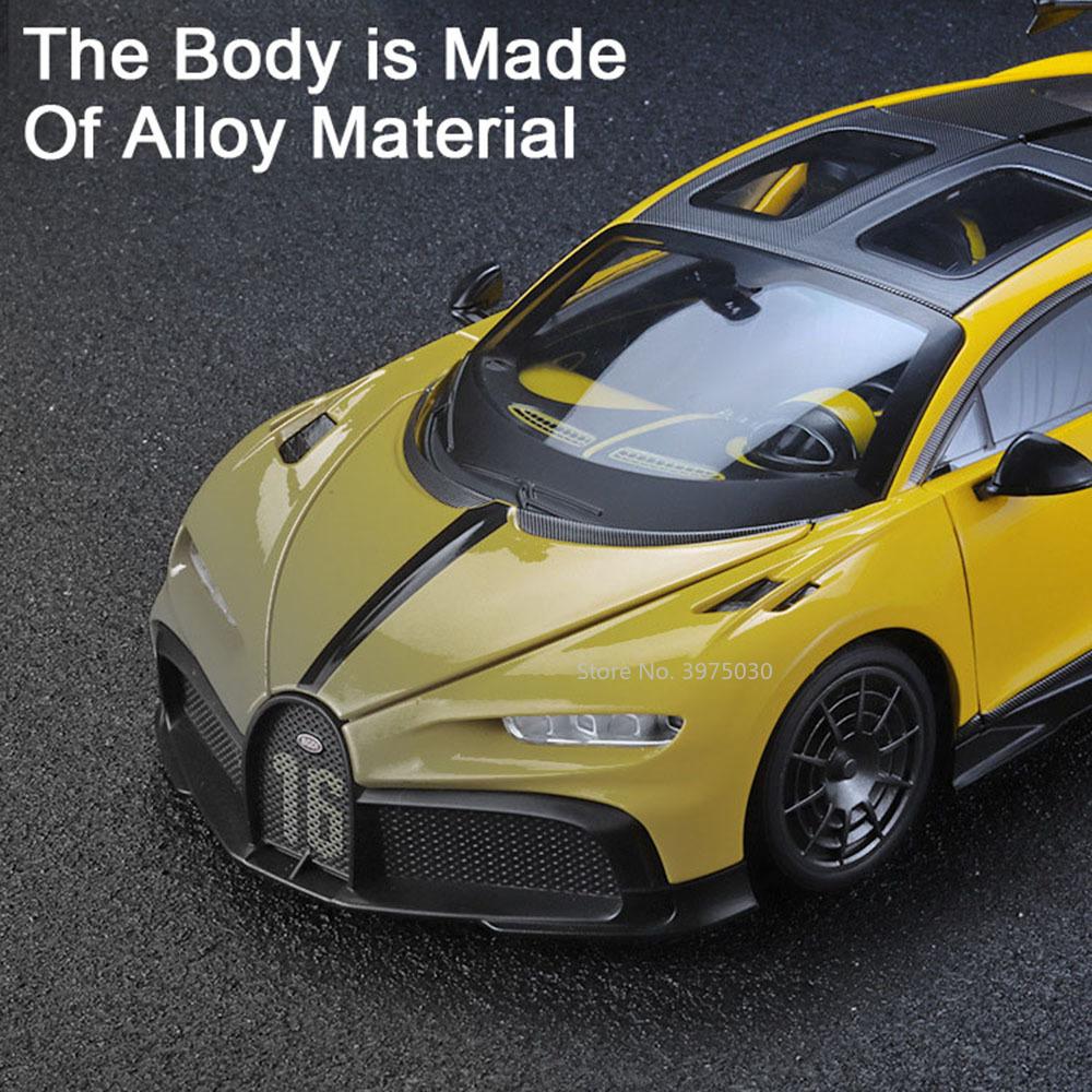 1/18 Bugatti sportovní model auta ze slitiny tlakového odlitku Simulační hračky Vozidlo se zvukem a lehkými gumovými pneumatikami Kolekce hraček pro chlapce Dárky