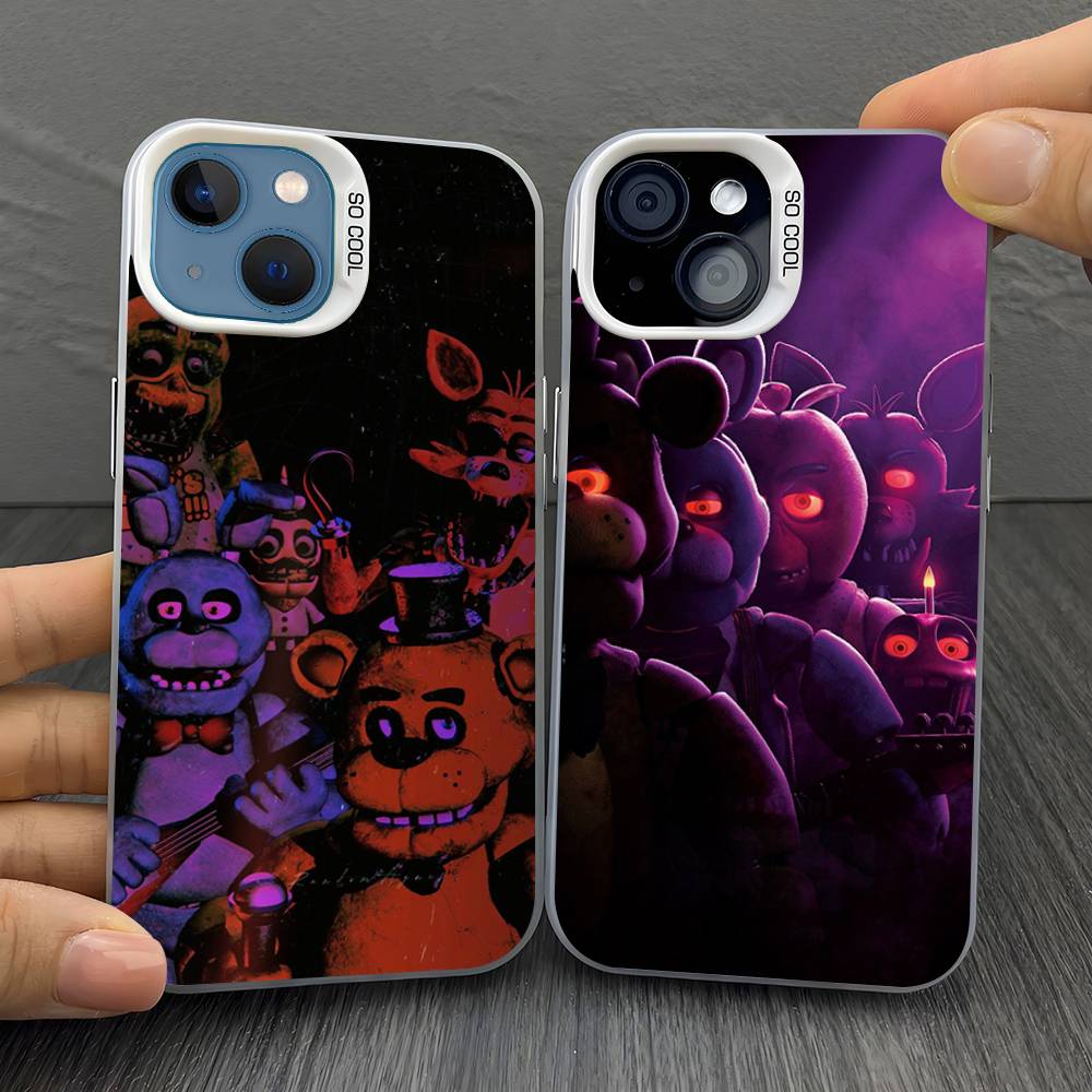 W-Fnaf-e-Fives-nights-At-Freddys Versilbert Innen Handyhülle Für iPhone 17 16 15 14 11 12 13 Pro Max Plus X XR XS Max Farbe