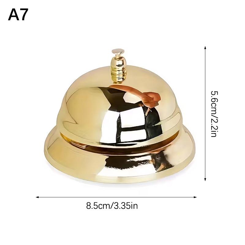 Vintage Metal Service Bell Counter Desk Bell For Restaurant, Hotel, Game Show, Coffee Shop Multifunctional Portable Hand Bell