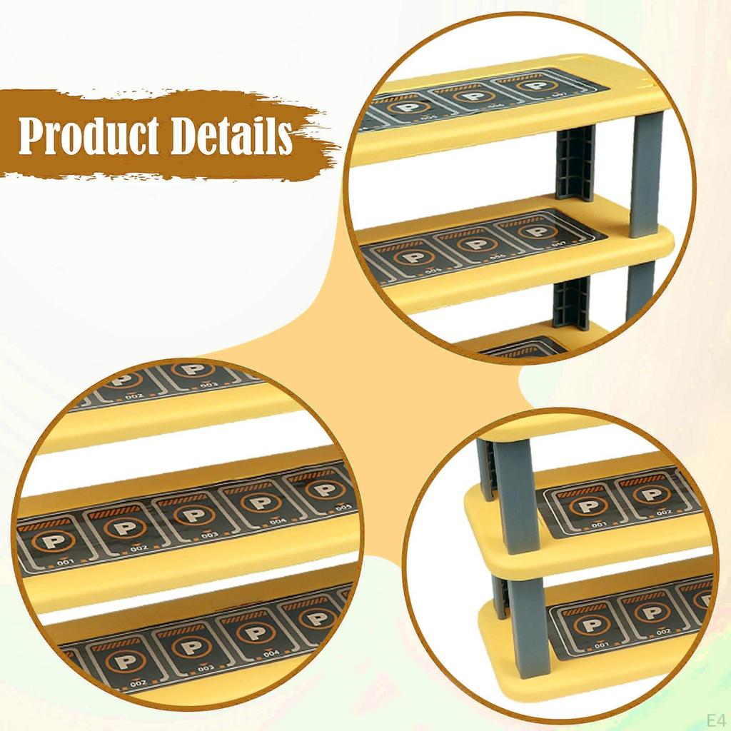 Children's Toy Car Storage Rack Garage for Collectibles 1/64 Diecast Model Easy Assembly