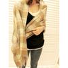 Autumn and winter dual-purpose women's imitation cashmere tassel super long thickened warm color plaid scarf shawl